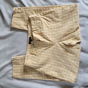 Ann Taylor, Yellow cropped plaid pants, size 4